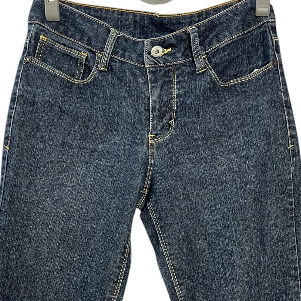Faded Glory Womens Jeans Size 8‎ Dark Wash Straight Leg Cotton Blend Cropped